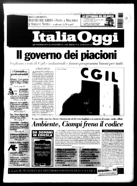 Italia oggi : quotidiano di economia finanza e politica